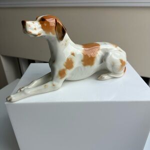 Lomonosov Porcelain Figurine Dog Pointer Made In USSR Vintage Collectible